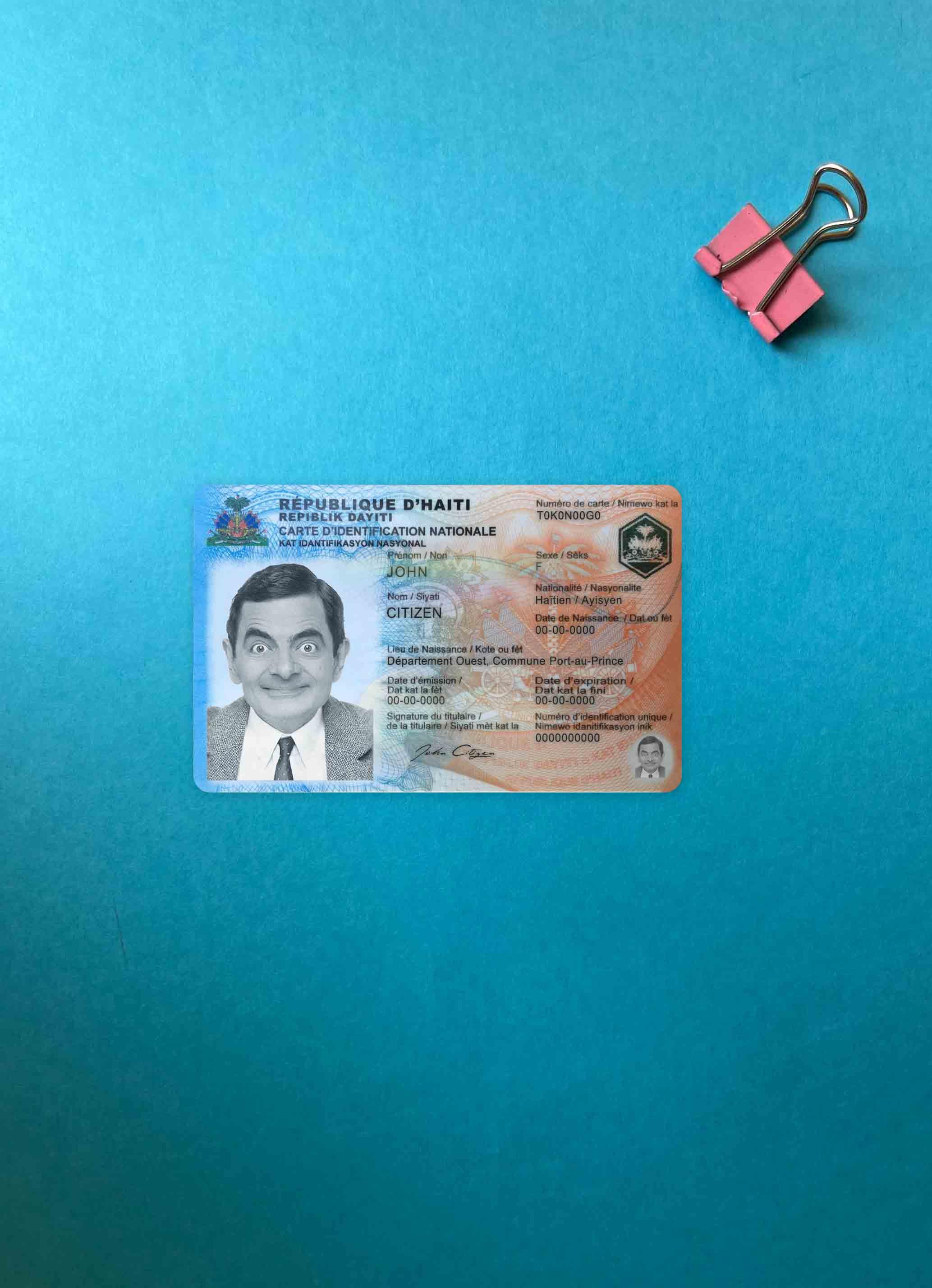 Haiti ID photolook FRONT PSD template